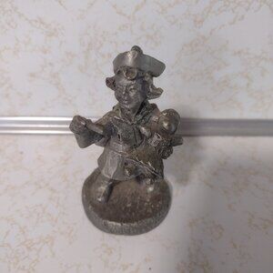 Solid pewter nurse with baby in her arms